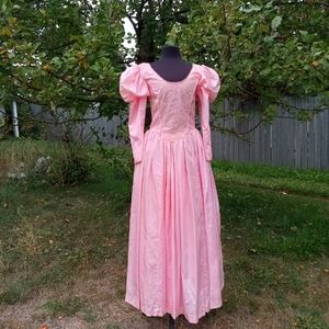Vintage 1950s formal hand beaded pink  princess or Glinda good witch dress